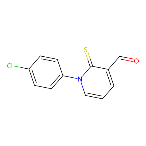 3-Pyridinecarboxaldehyde, 1-(4-chlorophenyl)-1,2-dihydro-2-thioxo- structure