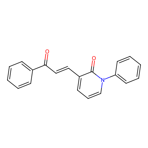 3-(3-oxo-3-phenyl-1-propenyl)-1-phenyl-2(1H)-pyridinone structure