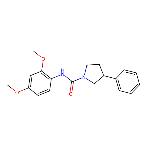 N-(2,4-dimethoxyphenyl)-3-phenylpyrrolidine-1-carboxamide structure