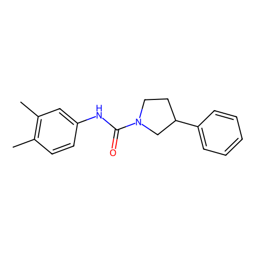 N-(3,4-dimethylphenyl)-3-phenylpyrrolidine-1-carboxamide structure
