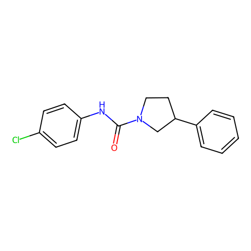 N-(4-chlorophenyl)-3-phenylpyrrolidine-1-carboxamide structure