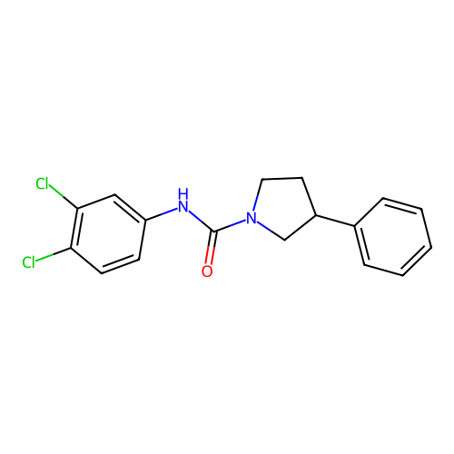 N-(3,4-dichlorophenyl)-3-phenylpyrrolidine-1-carboxamide structure