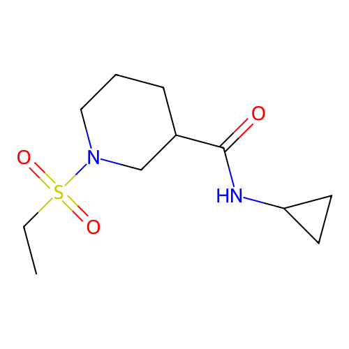 N-cyclopropyl-1-(ethylsulfonyl)piperidine-3-carboxamide structure
