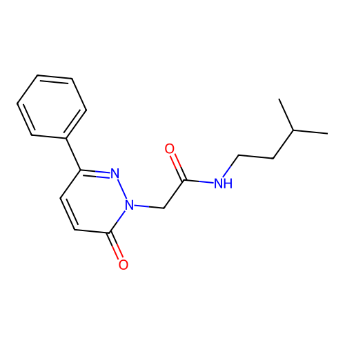 N-(3-methylbutyl)-2-(6-oxo-3-phenylpyridazin-1(6H)-yl)acetamide structure