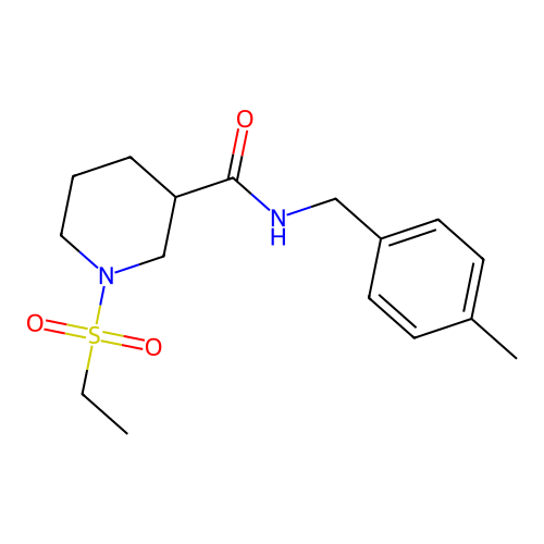 1-(ethylsulfonyl)-N-(4-methylbenzyl)piperidine-3-carboxamide structure