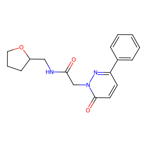 N-(oxolan-2-ylmethyl)-2-(6-oxo-3-phenylpyridazin-1-yl)acetamide structure