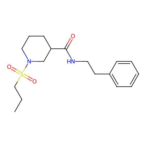 N-(2-phenylethyl)-1-(propylsulfonyl)piperidine-3-carboxamide structure