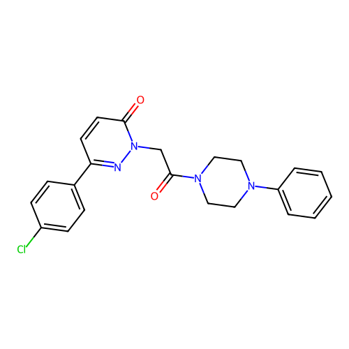 6-(4-chlorophenyl)-2-[2-oxo-2-(4-phenylpiperazin-1-yl)ethyl]pyridazin-3(2H)-one structure