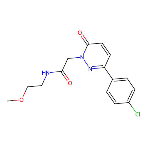 2-(3-(4-chlorophenyl)-6-oxopyridazin-1(6H)-yl)-N-(2-methoxyethyl)acetamide structure