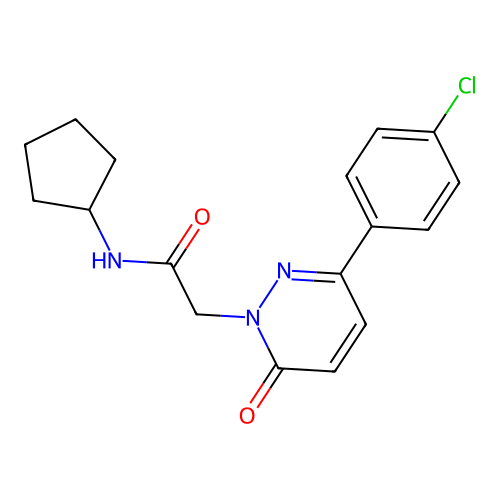 2-[3-(4-chlorophenyl)-6-oxopyridazin-1(6H)-yl]-N-cyclopentylacetamide structure