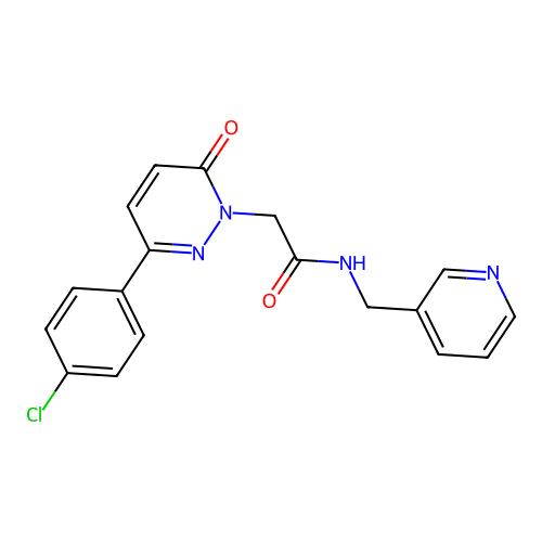 2-(3-(4-chlorophenyl)-6-oxopyridazin-1(6H)-yl)-N-(pyridin-3-ylmethyl)acetamide structure