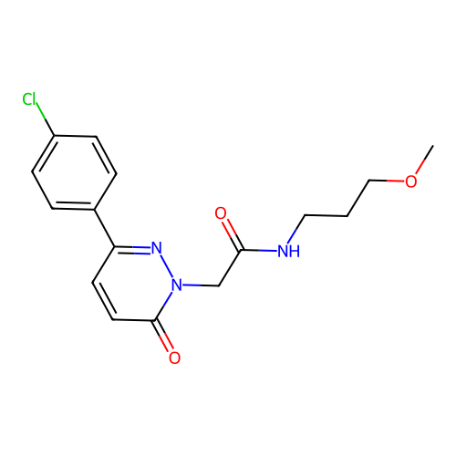 2-[3-(4-chlorophenyl)-6-oxopyridazin-1(6H)-yl]-N-(3-methoxypropyl)acetamide structure