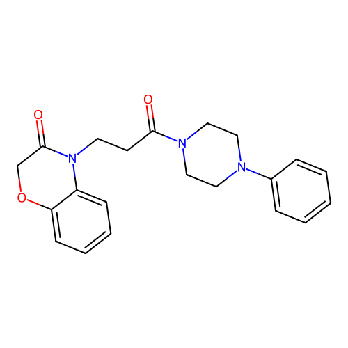 4-[3-Oxo-3-(4-phenylpiperazin-1-yl)propyl]-1,4-benzoxazin-3-one structure