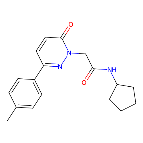 N-cyclopentyl-2-[3-(4-methylphenyl)-6-oxopyridazin-1-yl]acetamide structure
