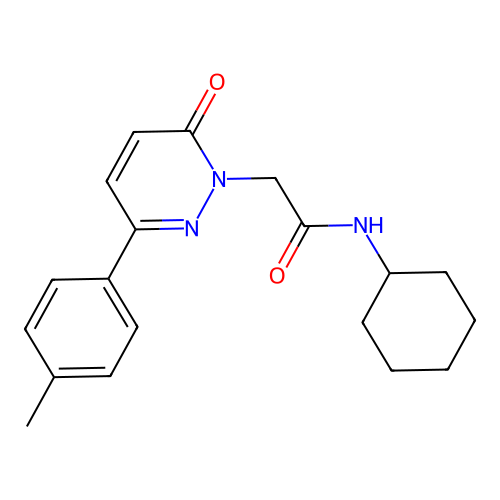 N-cyclohexyl-2-[3-(4-methylphenyl)-6-oxopyridazin-1-yl]acetamide structure