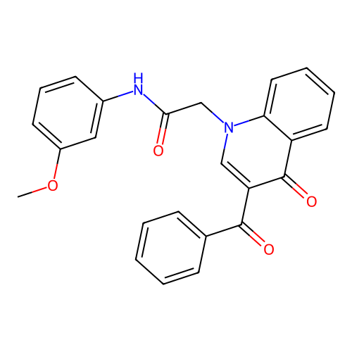 2-(3-benzoyl-4-oxoquinolin-1-yl)-N-(3-methoxyphenyl)acetamide structure