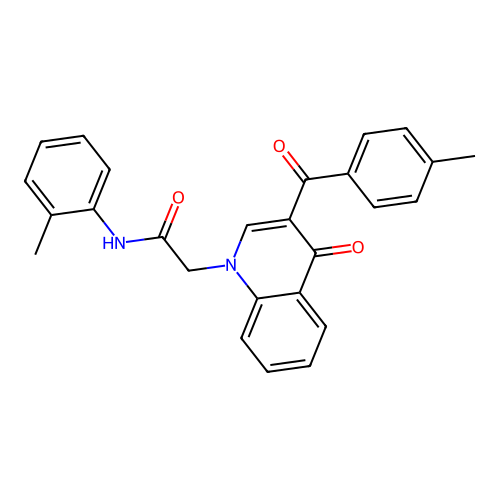 2-(3-(4-methylbenzoyl)-4-oxoquinolin-1(4H)-yl)-N-(o-tolyl)acetamide structure