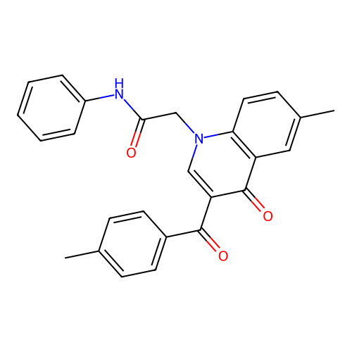 2-[6-methyl-3-(4-methylbenzoyl)-4-oxoquinolin-1-yl]-N-phenylacetamide structure