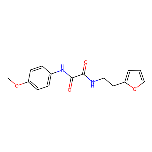 N-[2-(furan-2-yl)ethyl]-N'-(4-methoxyphenyl)oxamide structure