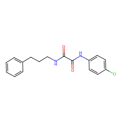 N'-(4-chlorophenyl)-N-(3-phenylpropyl)oxamide structure