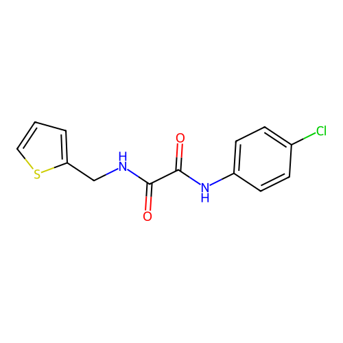 N'-(4-chlorophenyl)-N-(thiophen-2-ylmethyl)oxamide structure