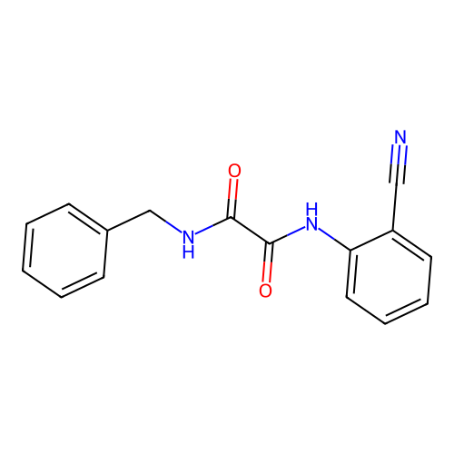N1-benzyl-N2-(2-cyanophenyl)oxalamide structure