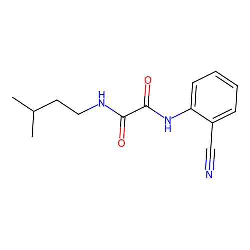 N1-(2-cyanophenyl)-N2-isopentyloxalamide structure