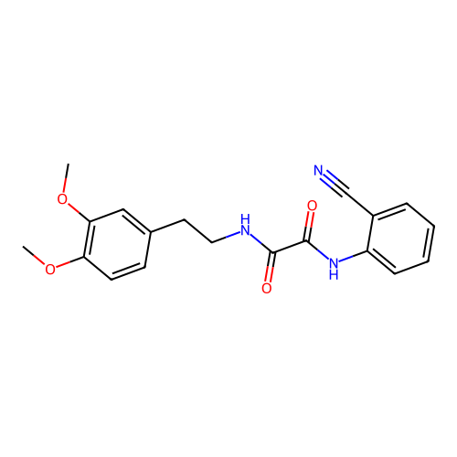 N1-(2-cyanophenyl)-N2-(3,4-dimethoxyphenethyl)oxalamide structure