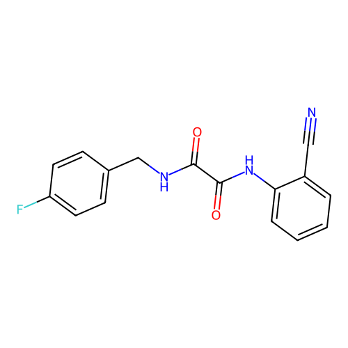 N1-(2-cyanophenyl)-N2-(4-fluorobenzyl)oxalamide structure