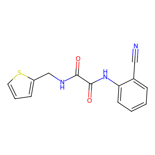 N1-(2-cyanophenyl)-N2-(thiophen-2-ylmethyl)oxalamide structure