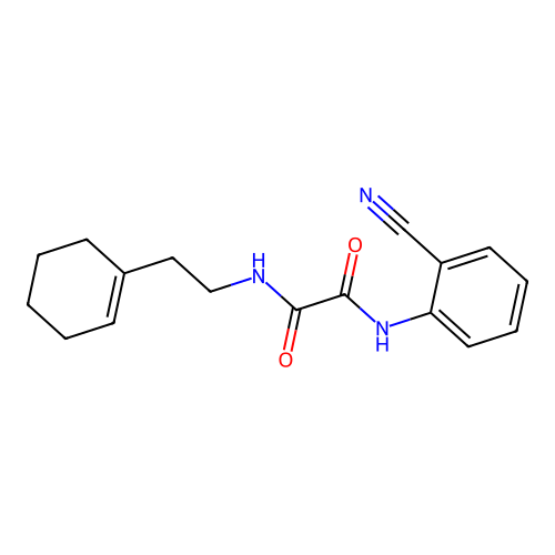 N1-(2-cyanophenyl)-N2-(2-(cyclohex-1-en-1-yl)ethyl)oxalamide structure