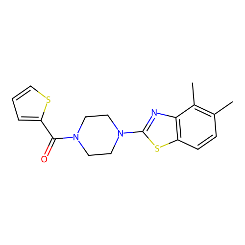 (4-(4,5-Dimethylbenzo[d]thiazol-2-yl)piperazin-1-yl)(thiophen-2-yl)methanone structure