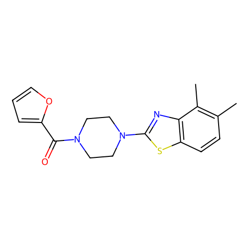 (4-(4,5-Dimethylbenzo[d]thiazol-2-yl)piperazin-1-yl)(furan-2-yl)methanone structure