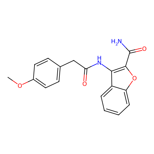 3-[[2-(4-Methoxyphenyl)acetyl]amino]-1-benzofuran-2-carboxamide structure