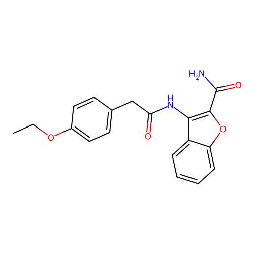 3-(2-(4-Ethoxyphenyl)acetamido)benzofuran-2-carboxamide structure