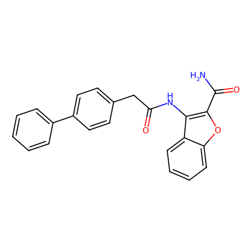 3-[[2-(4-Phenylphenyl)acetyl]amino]-1-benzofuran-2-carboxamide structure