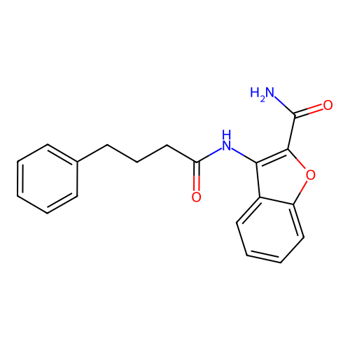 3-(4-Phenylbutanamido)benzofuran-2-carboxamide structure