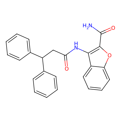 3-(3,3-Diphenylpropanamido)benzofuran-2-carboxamide structure