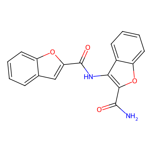 3-(Benzofuran-2-carboxamido)benzofuran-2-carboxamide structure