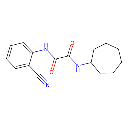 N1-(2-cyanophenyl)-N2-cycloheptyloxalamide structure