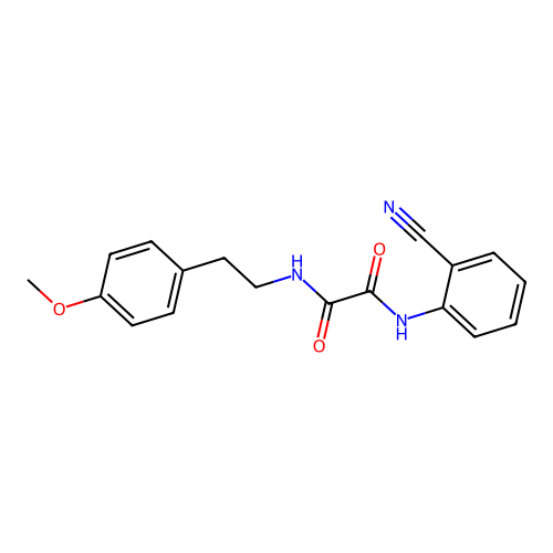 N1-(2-cyanophenyl)-N2-(4-methoxyphenethyl)oxalamide structure