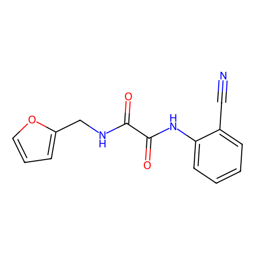 N'-(2-cyanophenyl)-N-(furan-2-ylmethyl)oxamide structure