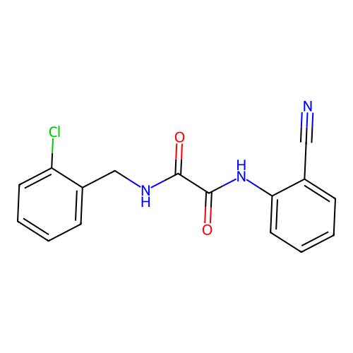 N1-(2-chlorobenzyl)-N2-(2-cyanophenyl)oxalamide structure