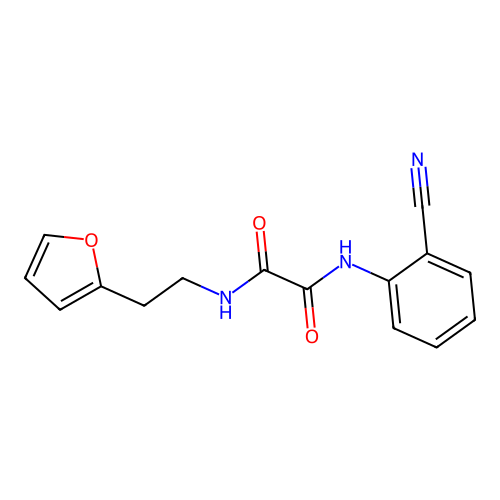N'-(2-cyanophenyl)-N-[2-(furan-2-yl)ethyl]oxamide structure