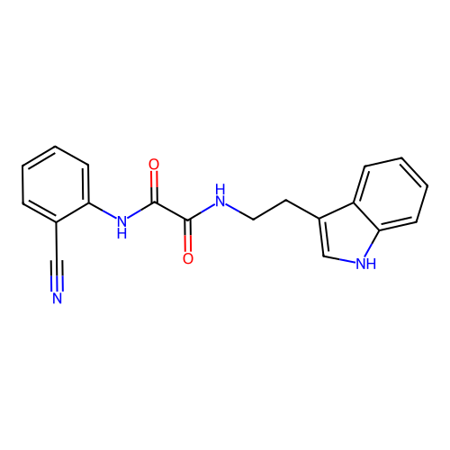 N'-(2-cyanophenyl)-N-[2-(1H-indol-3-yl)ethyl]oxamide structure