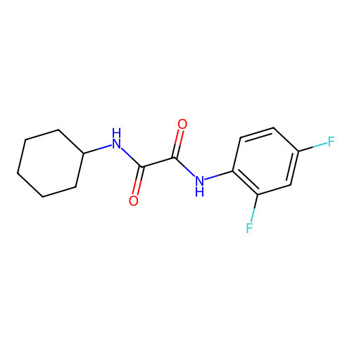 N1-cyclohexyl-N2-(2,4-difluorophenyl)oxalamide structure