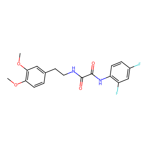 N1-(2,4-difluorophenyl)-N2-(3,4-dimethoxyphenethyl)oxalamide structure