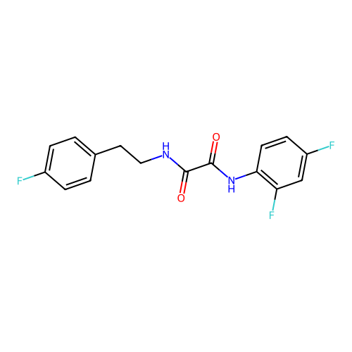 N1-(2,4-difluorophenyl)-N2-(4-fluorophenethyl)oxalamide structure