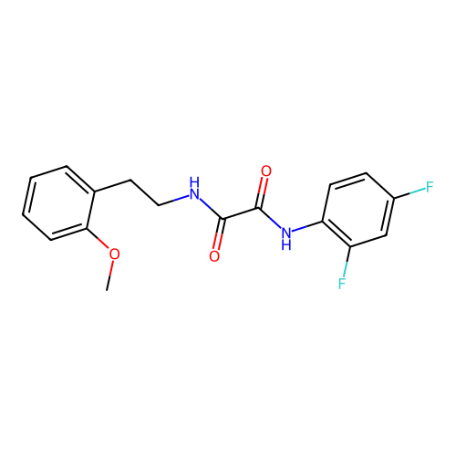 N1-(2,4-difluorophenyl)-N2-(2-methoxyphenethyl)oxalamide structure