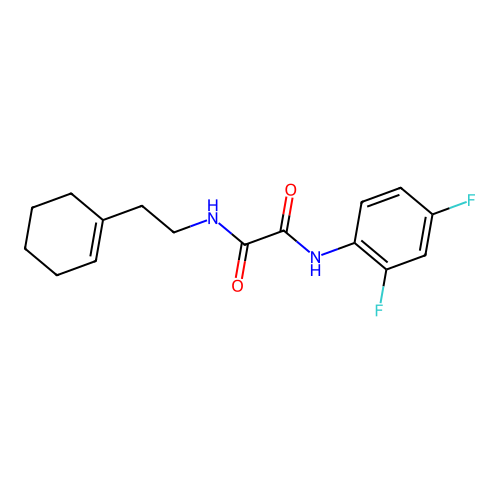 N1-(2-(cyclohex-1-en-1-yl)ethyl)-N2-(2,4-difluorophenyl)oxalamide structure